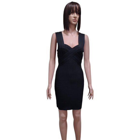 Rachael G Stretch Dress with Thick Straps in Black - Picture 1 of 12